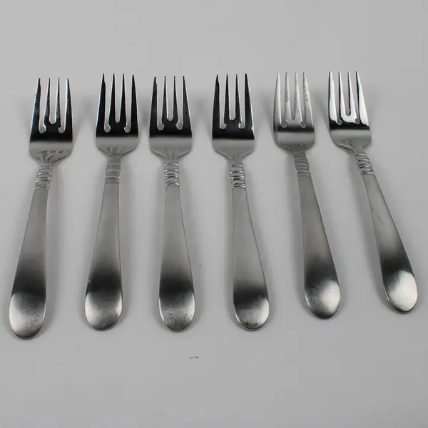 Lot Of 6 Wallace Silver WAS167 (Stainless) Flatware Salad Forks 7.25" Long