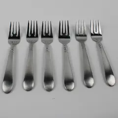 Lot Of 6 Wallace Silver WAS167 (Stainless) Flatware Salad Forks 7.25" Long