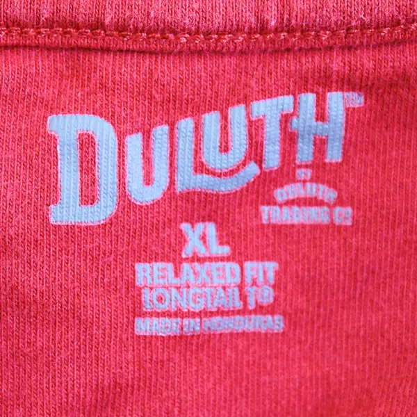 Duluth Trading Co. Red Short-Sleeved Relaxed Fit Longtail T Cotton Men's XL