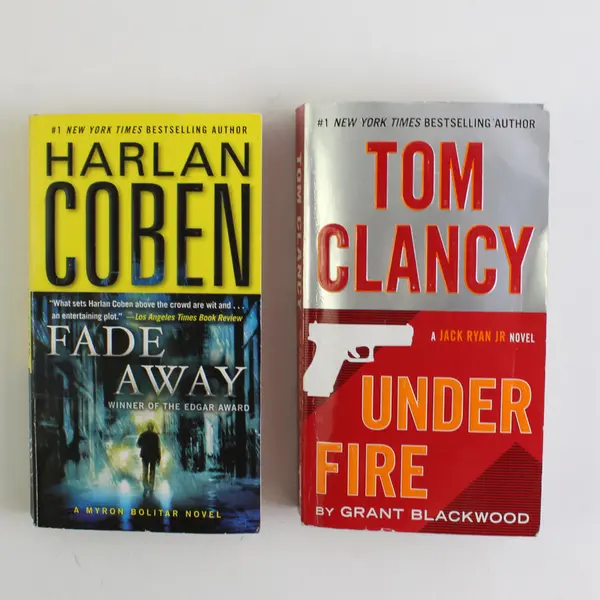Lot of 2 Crime Thrillers Tom Clancy Under Fire 2016 & Fade Away by Harlan Coben