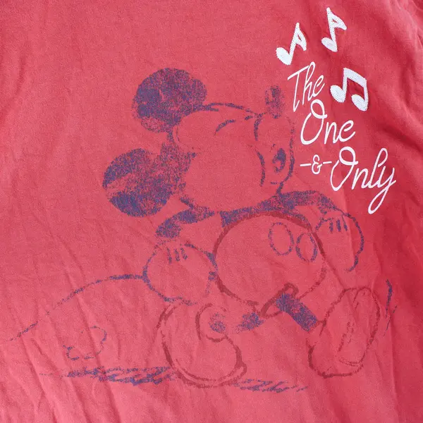 Disney Men's L Mickey "The One and Only" Red Long Sleeve Graphic Shirt