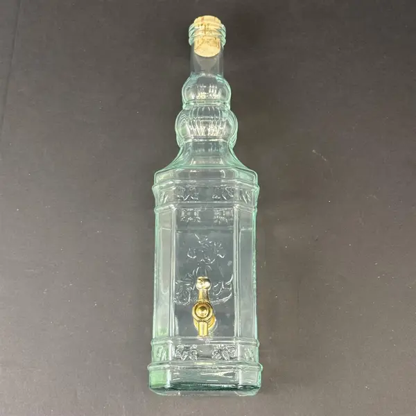 Vintage 16" Aqua  Glass Beverage Drink Dispenser Grapes Made In Spain