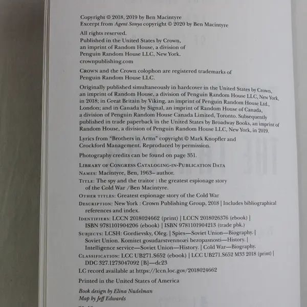 The Spy and the Traitor Ben Macintyre 2019 PB True Story of the Cold War