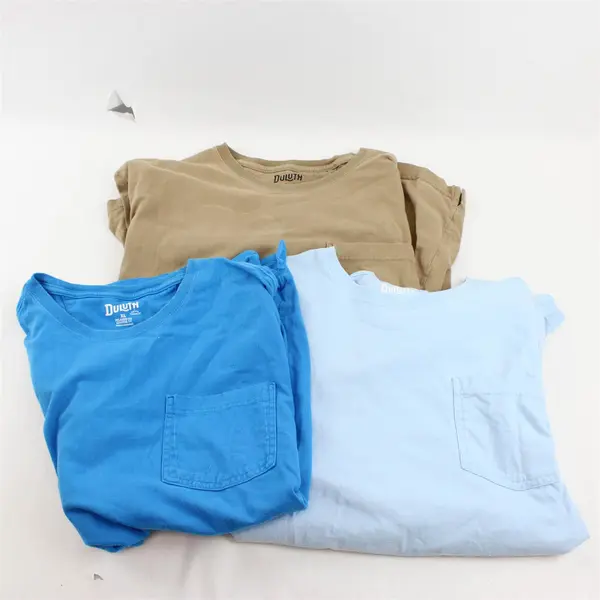 Lot of 3 Duluth Relaxed Fit Longtail Ts Men's XL Blue and Brown FLAWED