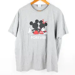 Delta Soft Disney Adult XL Gray "Forever" Mickey & Minnie Graphic T-Shirt