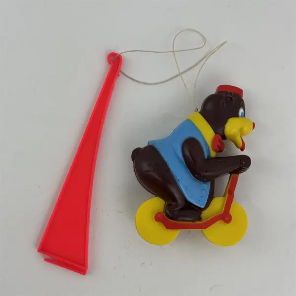 1972 K.P.I. Bicycle Bear Celluloid Toy
