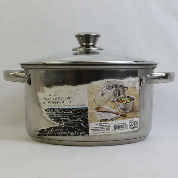 Mainstays Stainless Steel 4-Quart Steamer Pot with Glass Lid
