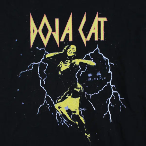 Gildan Women's S Multicolor Doja Cat Lightning Graphic Official Merch Tour Tee