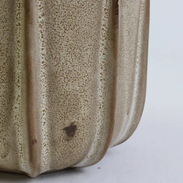 Art Pottery Textured Ribbed Brown Ceramic Planter 4.25" Succulent