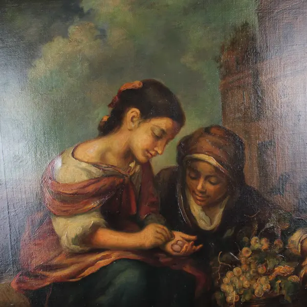 "The Grape Pickers" By Francesco De Urbina (Oil Painting, 1929, Canvas, Signed)