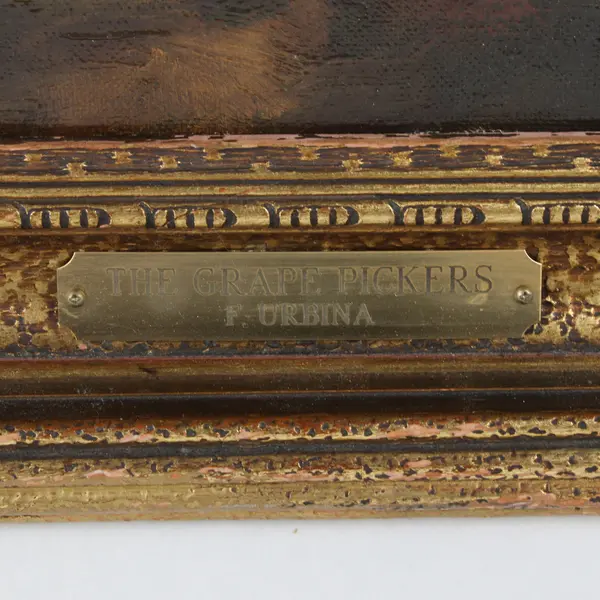 "The Grape Pickers" By Francesco De Urbina (Oil Painting, 1929, Canvas, Signed)