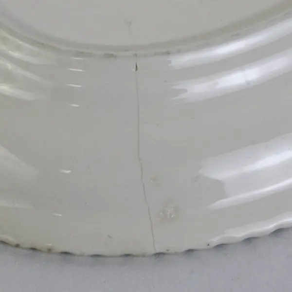 Harker China Chesterton Ceramic Green Oval Platter Tray with White Lace Edge