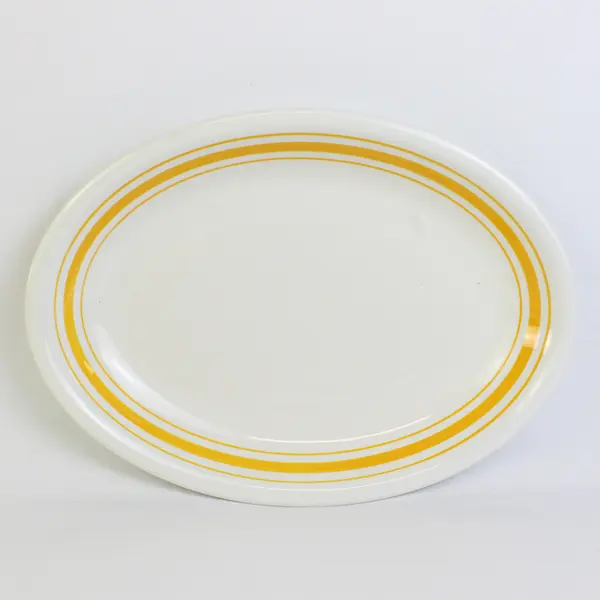 Primula Serving Platter Made In Italy Oval White Yellow