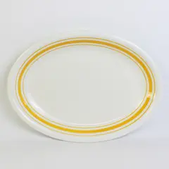 Primula Serving Platter Made In Italy Oval White Yellow
