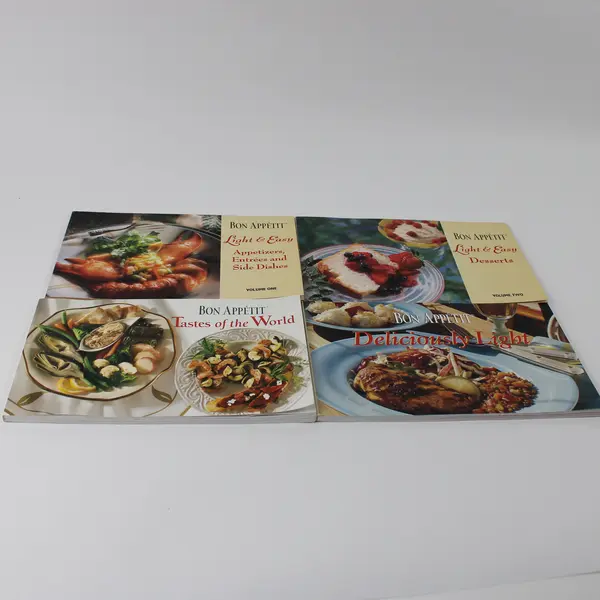 Lot of 4 Vintage Bon Appetit Light and Easy Cook Books, PB