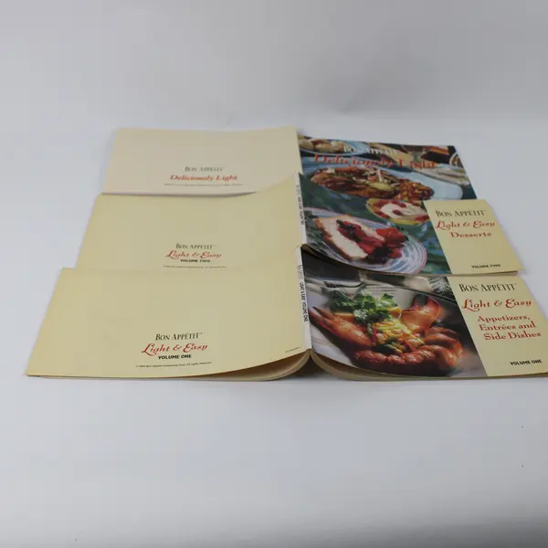 Lot of 4 Vintage Bon Appetit Light and Easy Cook Books, PB