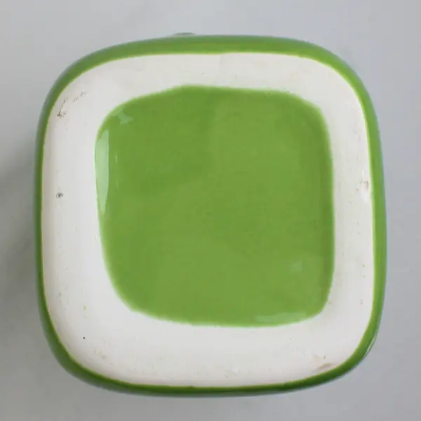 Cute Green Welcome Spring Ceramic Mason Jar  Décor 6.5" Tall No Lid