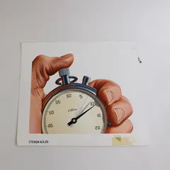 Vintage Adler Stopwatch Art Painting On Paper Steven Adler