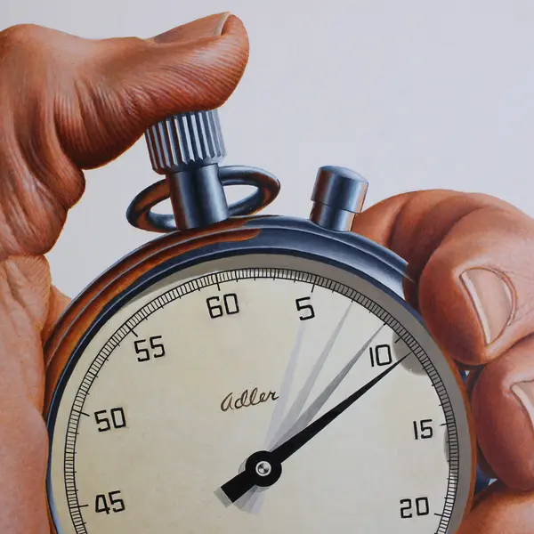 Vintage Adler Stopwatch Art Painting On Paper Steven Adler