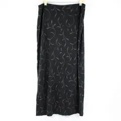 Vtg GAP Women's XL Black Floral Rayon Maxi Skirt with Side Slit