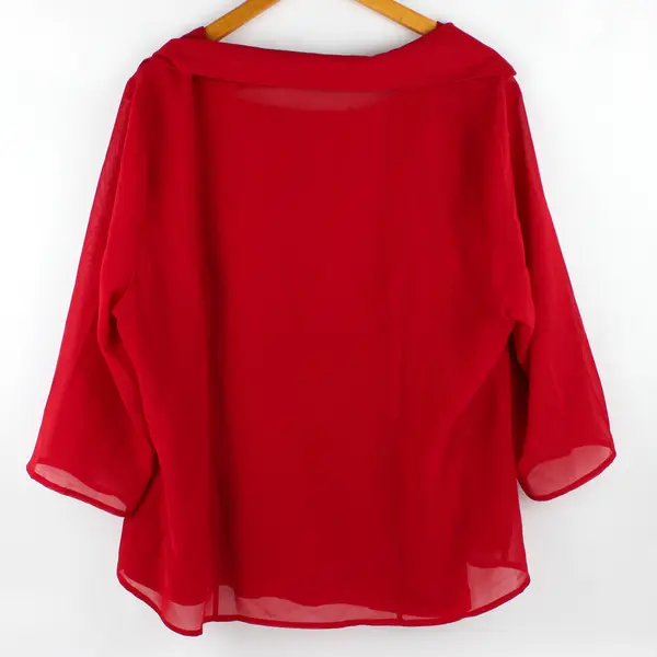 NWT Cato Women's 18/20W Red Chiffon Ruffle Sheer Tunic Top and Undershirt