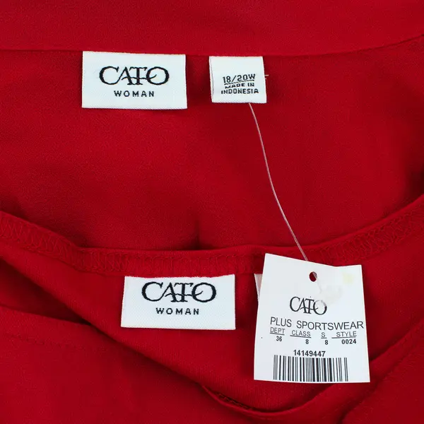 NWT Cato Women's 18/20W Red Chiffon Ruffle Sheer Tunic Top and Undershirt