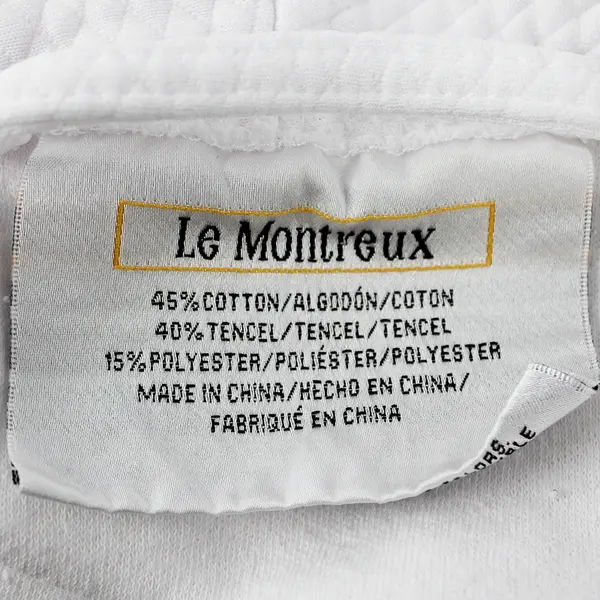 Le Montreux White Cotton Blend Robe Adult Size Medium