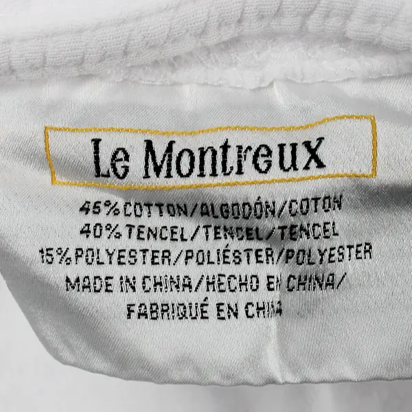 Le Montreux White Cotton Blend Robe Adult Size Large