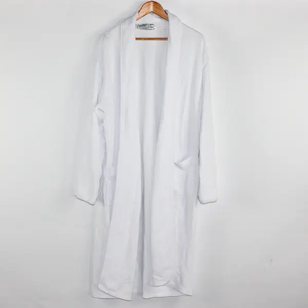 Le Montreux White Cotton Blend Robe Adult Size Small Missing Belt