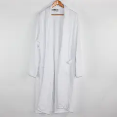 Le Montreux White Cotton Blend Robe Adult Size Small Missing Belt