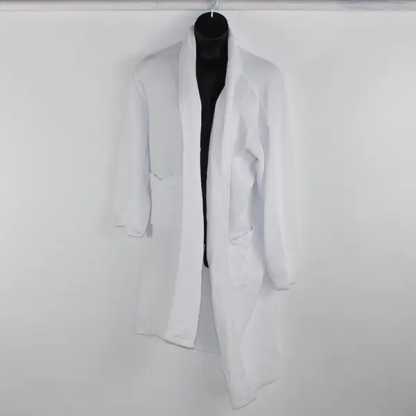 Le Montreux White Cotton Blend Robe Adult Size Medium FLAWED