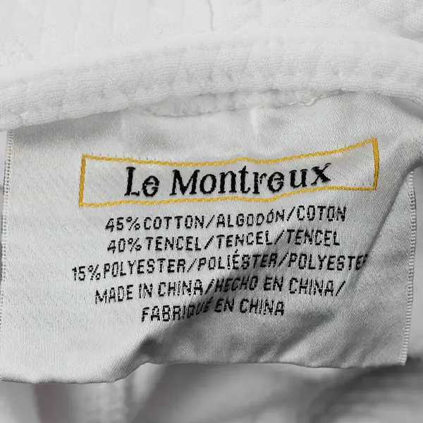 Le Montreux White Cotton Blend Robe Adult Size Medium FLAWED