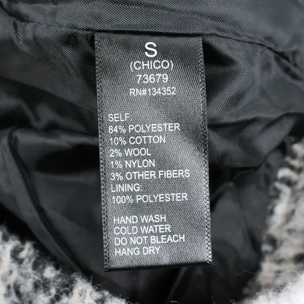 Ambiance Outerwear Women's S Cropped Black and Cream Shacket