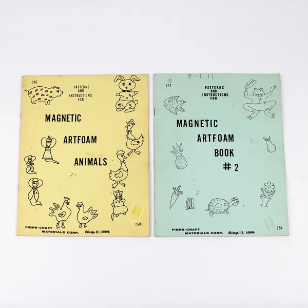 Vintage Lot of 2 Magnetic Artfoam Books Patterns & Instructions 1969 & 1970