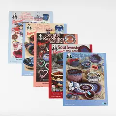 Vintage Lot of 5 Rugpoint Rag Basket Patterns 1986 - 1987 Suzanne McNeill Design