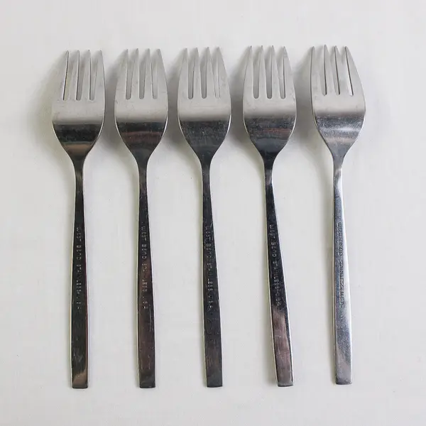 Lot Of 5 West Bend (Stainless) Flatware Salad Forks 6.5" Long