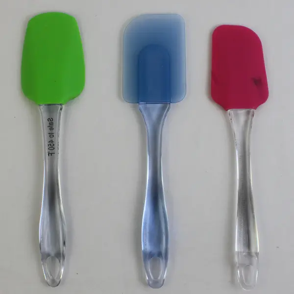 Lot of 3 Spatulas 10in Colorful Cooking Baking Utensils Green Blue Pink