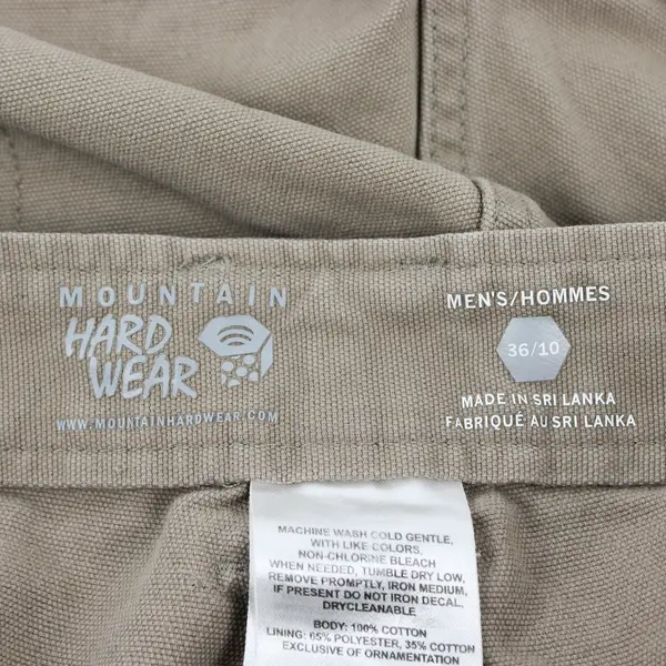 Mountain Hardwear Hiking Cargo Shorts Men Size 36/10 Khaki Outdoor Shorts