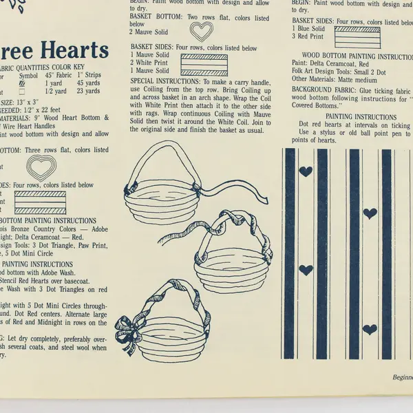 Ragpoint Beginner Hearts Wood Bottom Baskets Suzanne McNeill Design Originals 