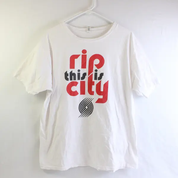 Anvil This Is Rip City White Basketball T-Shirt Men's Size XL