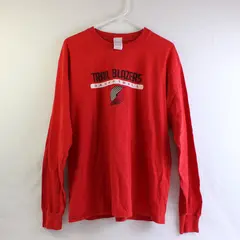 Gildan Portland Trail Blazers Red Long-Sleeve Basketball T-Shirt Men's Large
