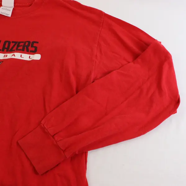 Gildan Portland Trail Blazers Red Long-Sleeve Basketball T-Shirt Men's Large