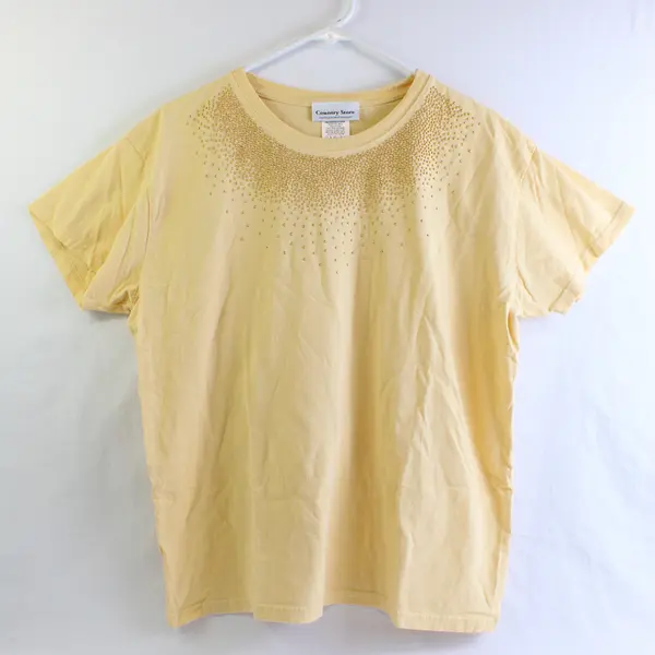 Country Store Bedazzled Butter Yellow Short-Sleeved T-Shirt Women's XL