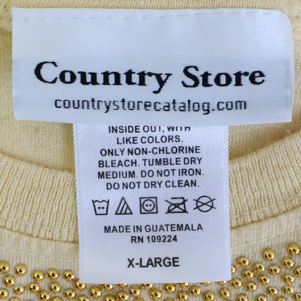 Country Store Bedazzled Butter Yellow Short-Sleeved T-Shirt Women's XL