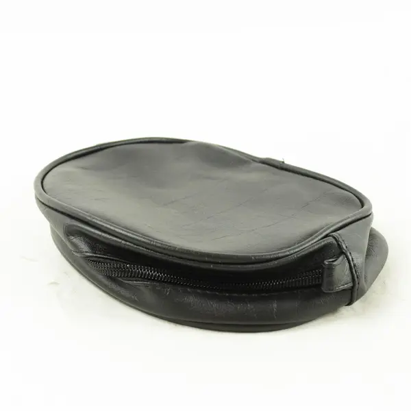 Small Black Clutch Purse Makeup Bag Zipper Compact 