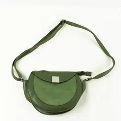 Small Green Shoulder Bag W/Adjustable Strap  Zipper and Pocket in the Front