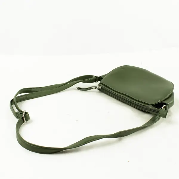 Small Green Shoulder Bag W/Adjustable Strap  Zipper and Pocket in the Front
