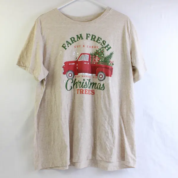 Holiday Time Farm Fresh Christmas Trees T-Shirt Women's XXL 20