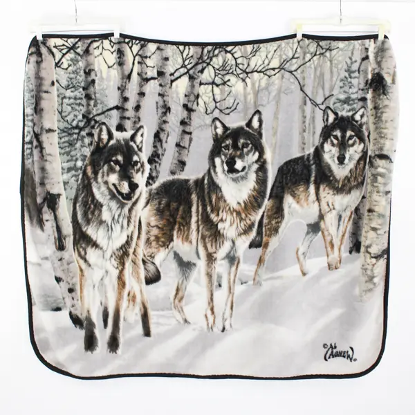 The Northwest Company Al Agnew Wolf Printed Throw Blanket 53" x 61"