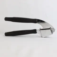 Stainless Steel Manual Garlic Press Kitchen Tool Black Handle